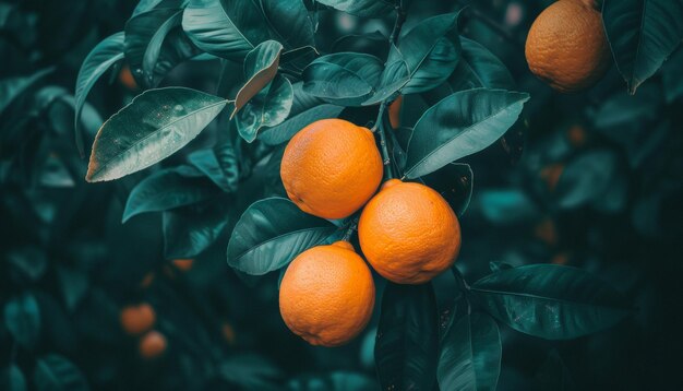 Photo citrons mûrs sur l'arbre dans la serre fruits d'agrumes frais et sains avec concept d'espace de copie