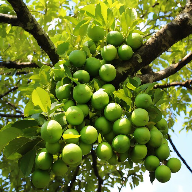 Des citrons verts dans la ferme de fruits biologiques