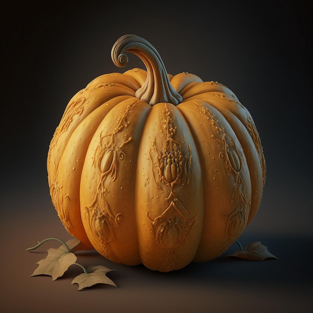 citrouille d'automne rendu récolte 3d