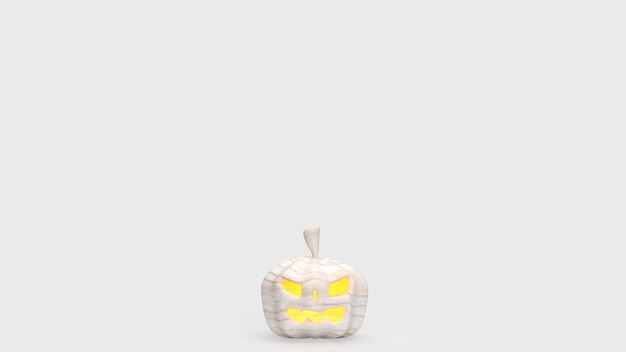 La citrouille blanche pour le rendu 3d du concept de vacances d'halloween.