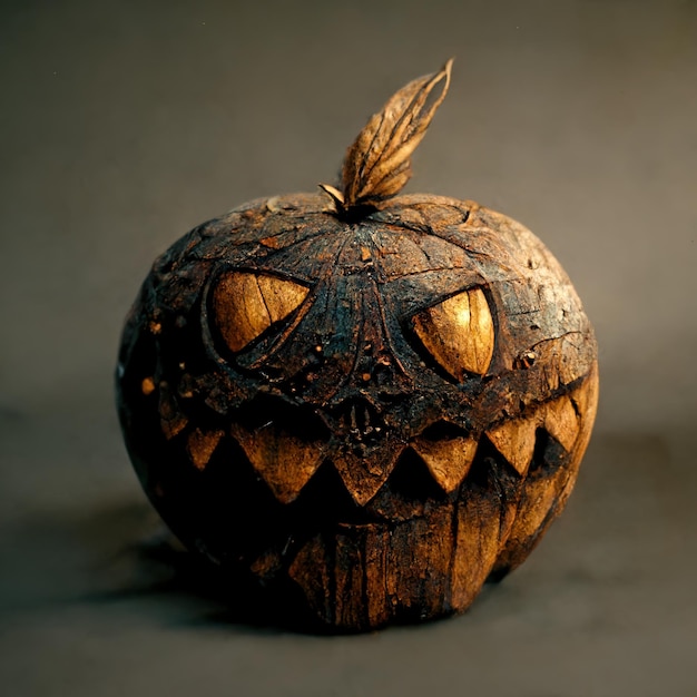 Citrouille effrayante sculptée pour la fête d'Halloween