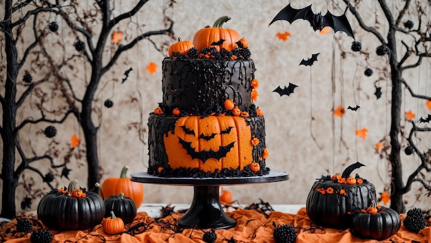 Citrouille de gâteau d'Halloween