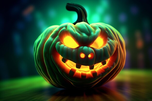 Photo citrouille d'halloween effrayante de jack o lantern