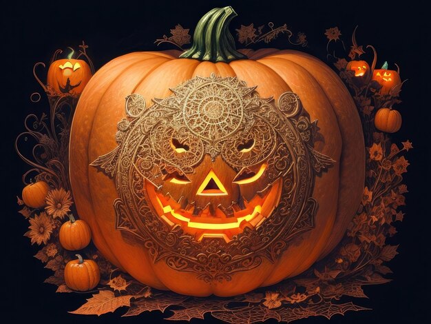 Citrouille d'Halloween gothique 3D jack o lanten