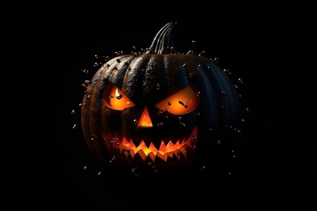 Une citrouille d'halloween avec le mot halloween dessus