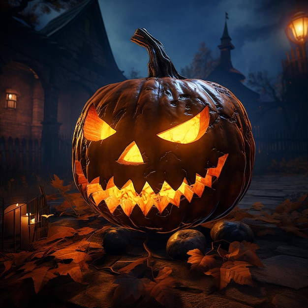 Une citrouille d'Halloween réaliste en 4D