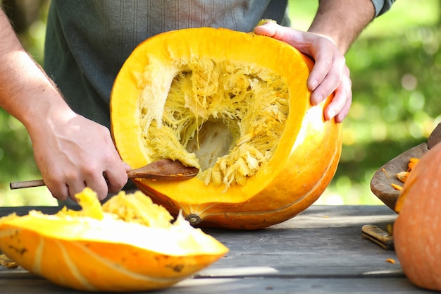 citrouilles coupées en plein air