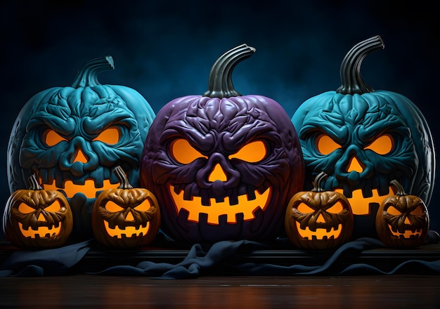 citrouilles effrayantes d'Halloween