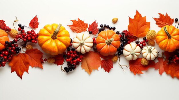 Photo des citrouilles avec des feuilles d'automne sur un fond en bois