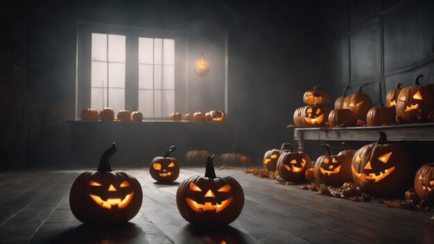 Photo des citrouilles d'halloween effrayantes