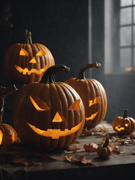 Des citrouilles d'Halloween effrayantes