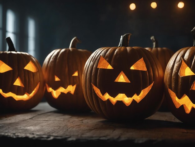 Des citrouilles d'Halloween effrayantes