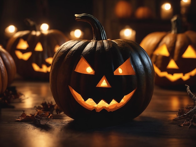 Des citrouilles d'Halloween effrayantes