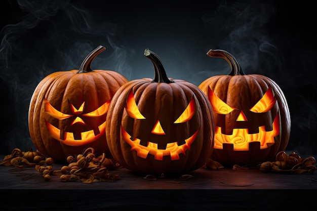 Citrouilles d'Halloween sur fond blanc