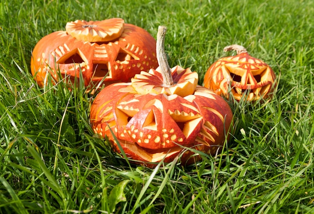 Citrouilles d'Halloween sculptées