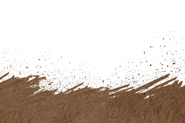 Éclaboussure de boue isolé sur fond blanc