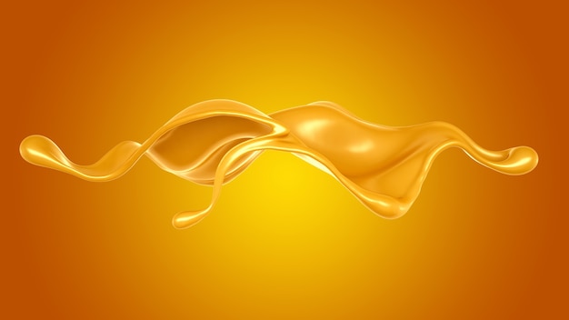 Éclaboussure de caramel. Illustration 3D, rendu 3D.