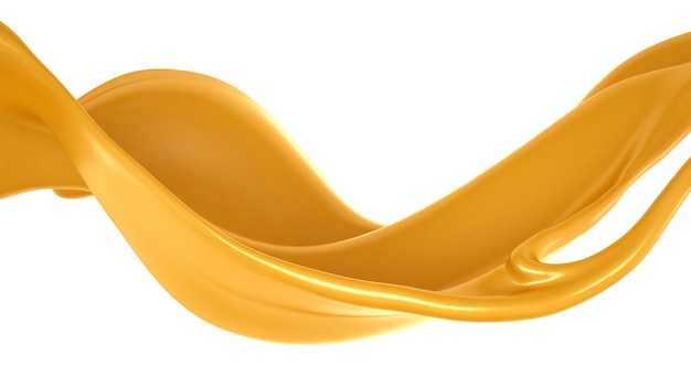 Éclaboussure de caramel. Illustration 3D, rendu 3D.