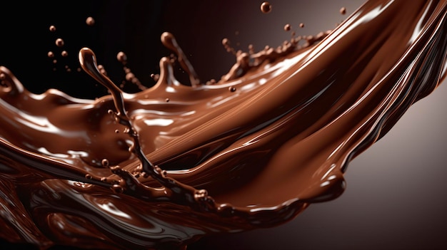 Éclaboussure de chocolat liquide