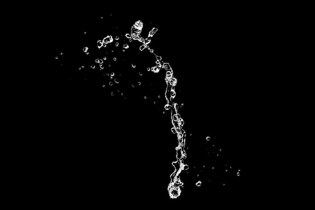 Éclaboussure d'eau abstraite sur un fond noir et blanc