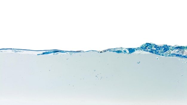 Éclaboussure d'eau avec des bulles d'air fond isolé Tracé de détourage