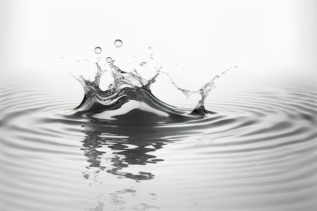 Éclaboussure d'eau isolée avec des bulles d'eau sur fond blanc 4