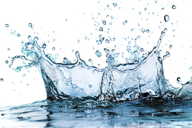 Éclaboussure d'eau isolée sur fond blanc