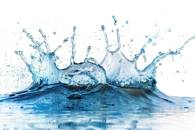 Éclaboussure d'eau isolée sur fond blanc