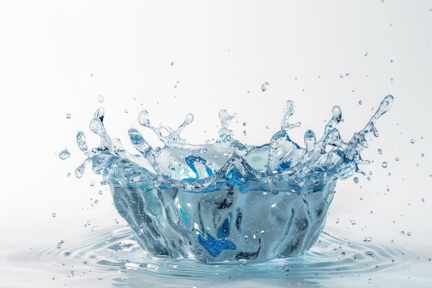 Éclaboussure d'eau isolée sur fond blanc