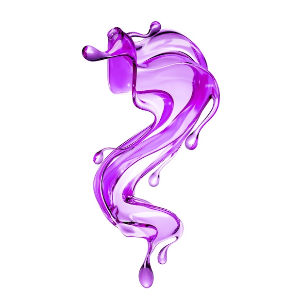 Éclaboussure d'illustration 3d liquide violet clair