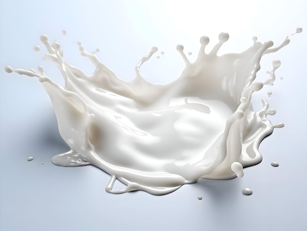 Éclaboussure de lait ou de crème isolée sur fond blanc de haute qualité