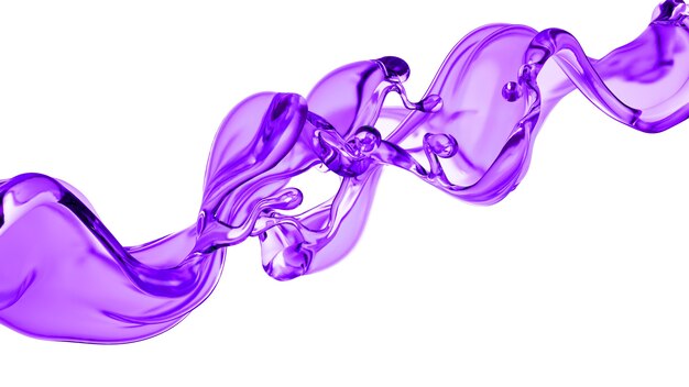 Éclaboussure de liquide violet épais. Illustration 3D, rendu 3D.