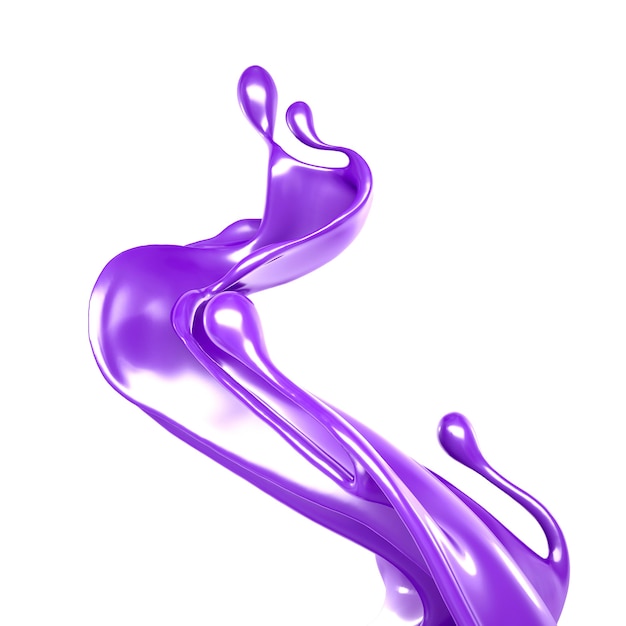 Éclaboussure de peinture magenta. Illustration 3D, rendu 3D.