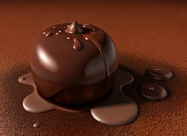 Éclaboussures de chocolat abstrait rendu 3d