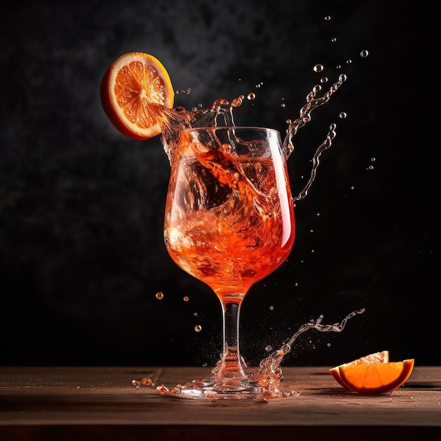 Éclaboussures de cocktail Aperol spritz