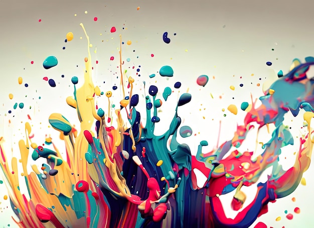 Éclaboussures colorées de peinture avec IA générative