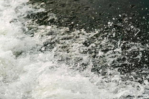 Éclaboussures d'eau sur fond noir