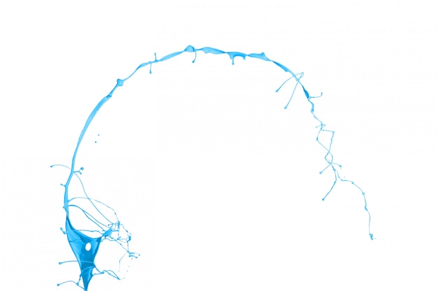 Éclaboussures de peinture bleue isolé sur fond blanc