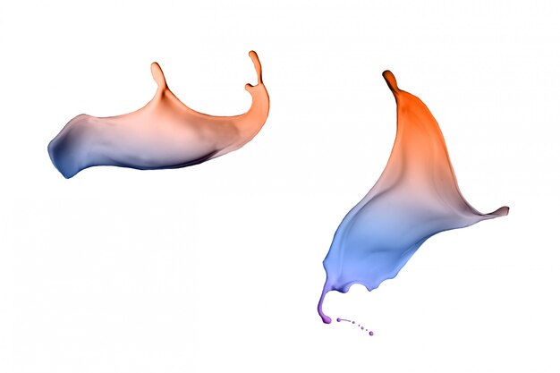 Éclaboussures de peinture colorée isolés sur fond blanc.