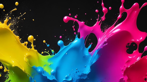 Éclaboussures de peinture colorées