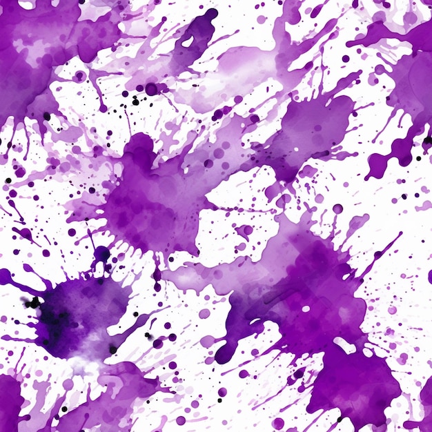 Éclaboussures de peinture violette sur fond blanc ai générative