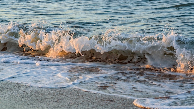 Éclaboussures de vagues sur la plage