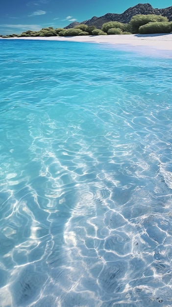 Clair et gros plan des eaux bleu ciel