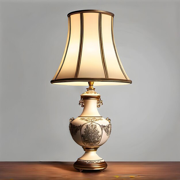 Éclairage vintage d’une lampe de table au charme et à l’élégance antiques