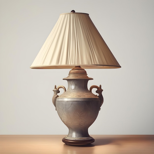 Éclairage vintage d’une lampe de table au charme et à l’élégance antiques