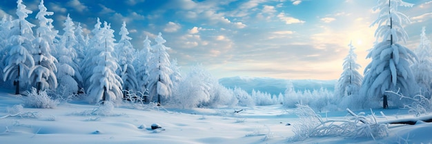Photo clairière tranquille recouverte de neige fraîche avec une douce palette de couleurs hivernales ia générative
