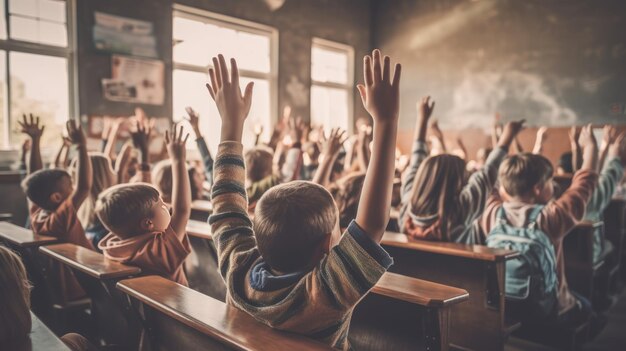 Classe d'étudiant à la campagne