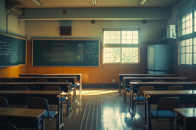 La classe se tient debout et récite