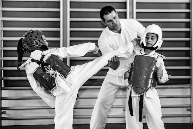 Photo la classe de taekwondo