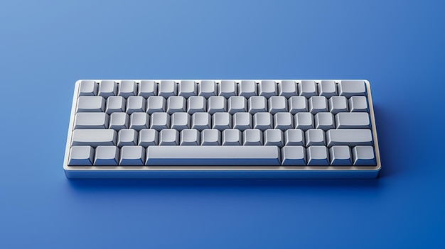 Photo clavier blanc sans chiffres et symboles sur fond bleu motif de bouton de clavier